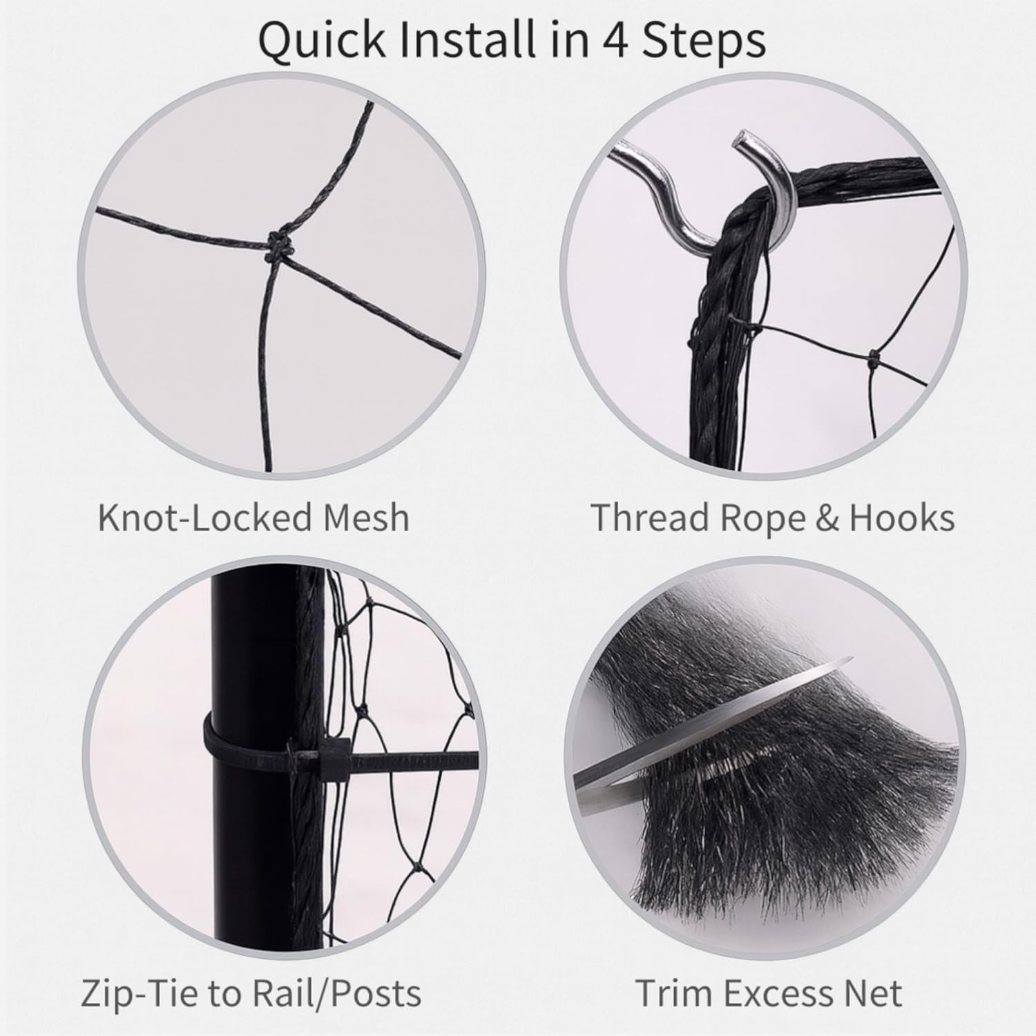 Cut to fit nylon balcony screen for pets