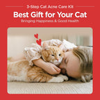 JAYU PET 3-Step Cat Acne Care Kit | Hypoallergenic Cleanser, Double-Sided Pads (30PCS), Soft Grooming Silicone Brush, For Feline Acne & Black Chin - Image 9