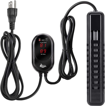 External temperature controller showing red heating indicator light