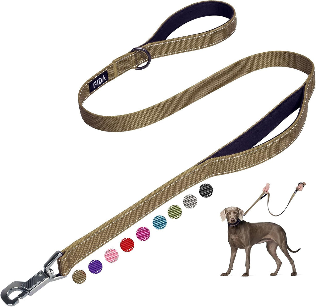 Fida 4 FT Heavy Duty Dog Leash with 2 Comfortable Padded Handles, Traffic Handle & Advanced Easy Snap Hook, Reflective Walking Lead for Large, Medium & Small Breed Dogs (4 FT x 1" Wide, Black) - Image 15