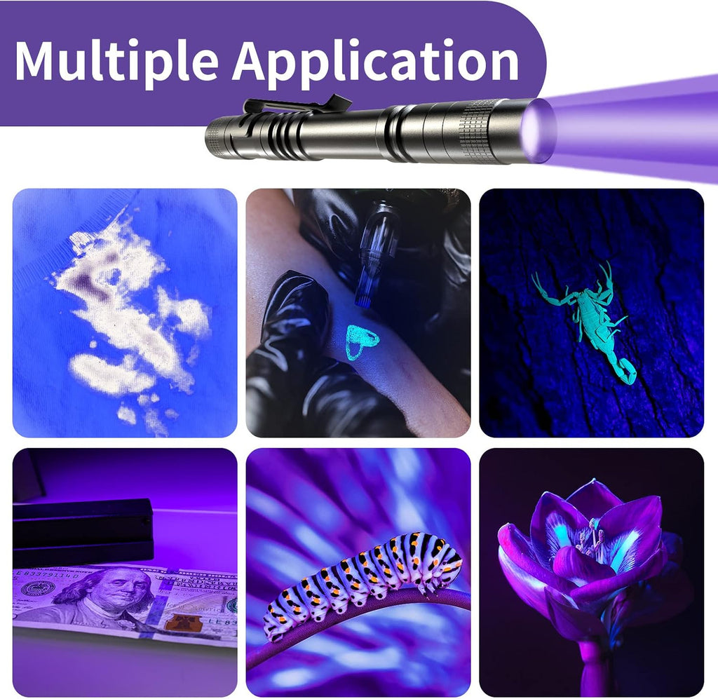 COSOOS ultraviolet pen light detecting hidden dried pet urine stains on a living room carpet.