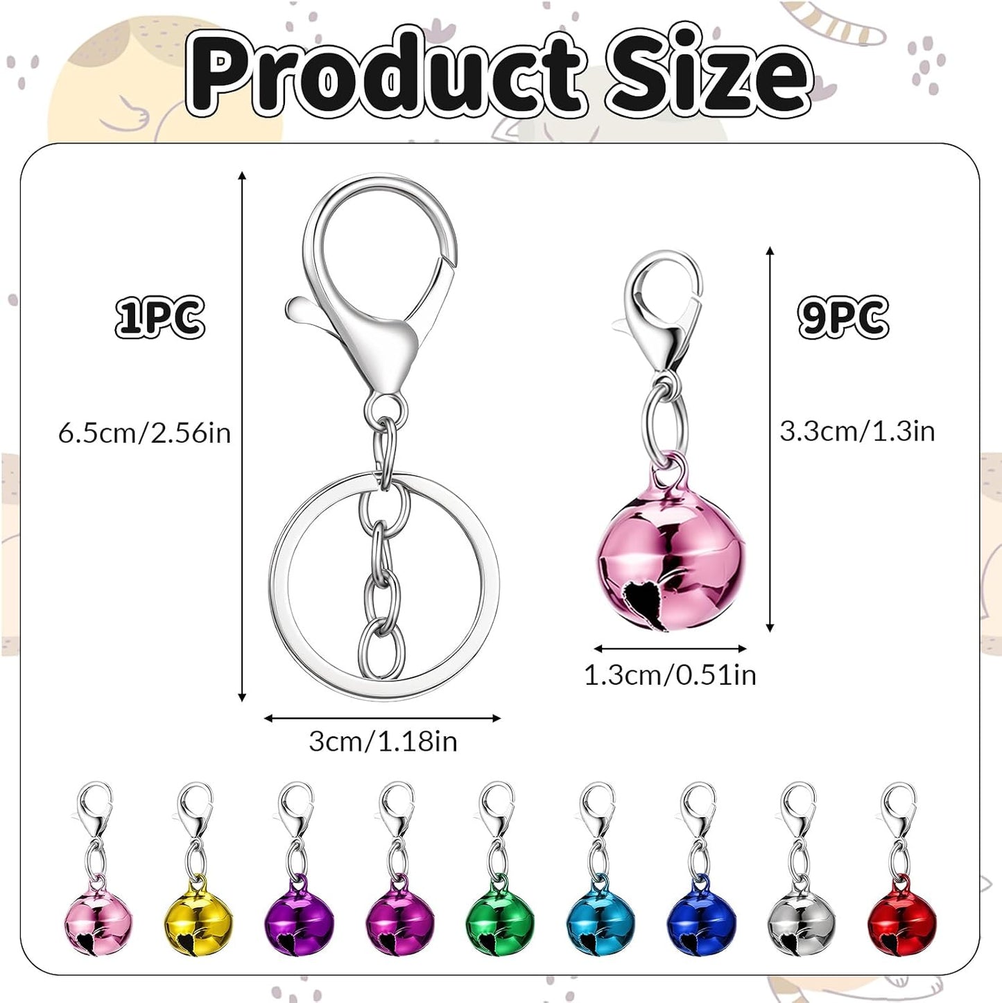 Vibrant metal dog and cat pendant charms with secure lobster clasps for quick attachment.