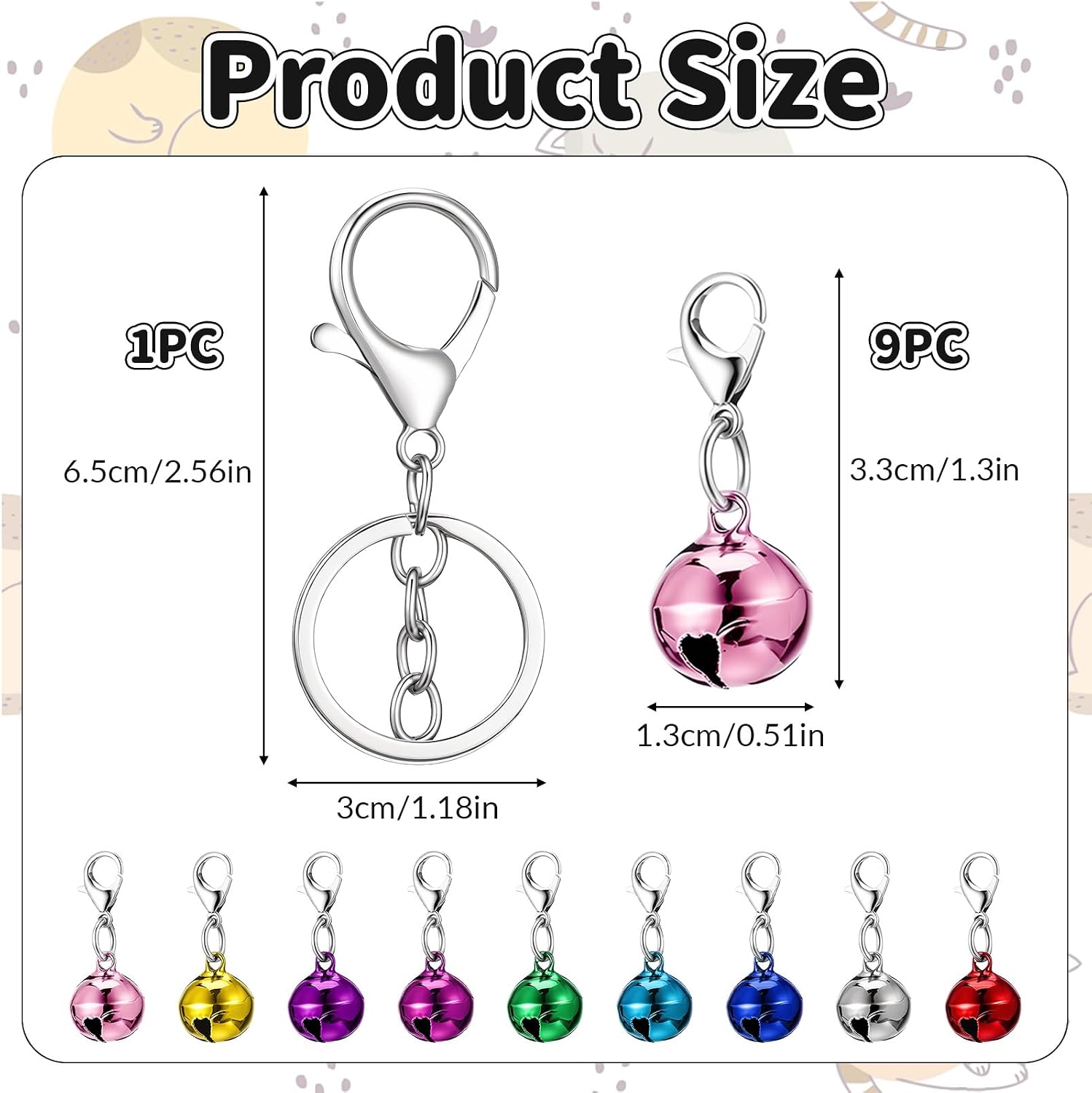 Vibrant metal dog and cat pendant charms with secure lobster clasps for quick attachment.