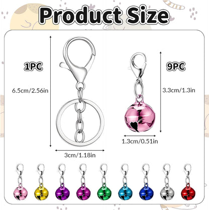 Vibrant metal dog and cat pendant charms with secure lobster clasps for quick attachment.
