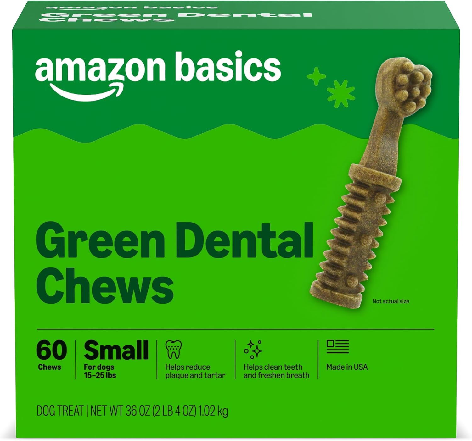 Amazon Basics Dental Dog Treats to Help Clean Teeth & Freshen Breath for Large Dogs, Unflavored, Per Pack: 24 Count, 2.25 pounds (Previously Wag) - Image 11