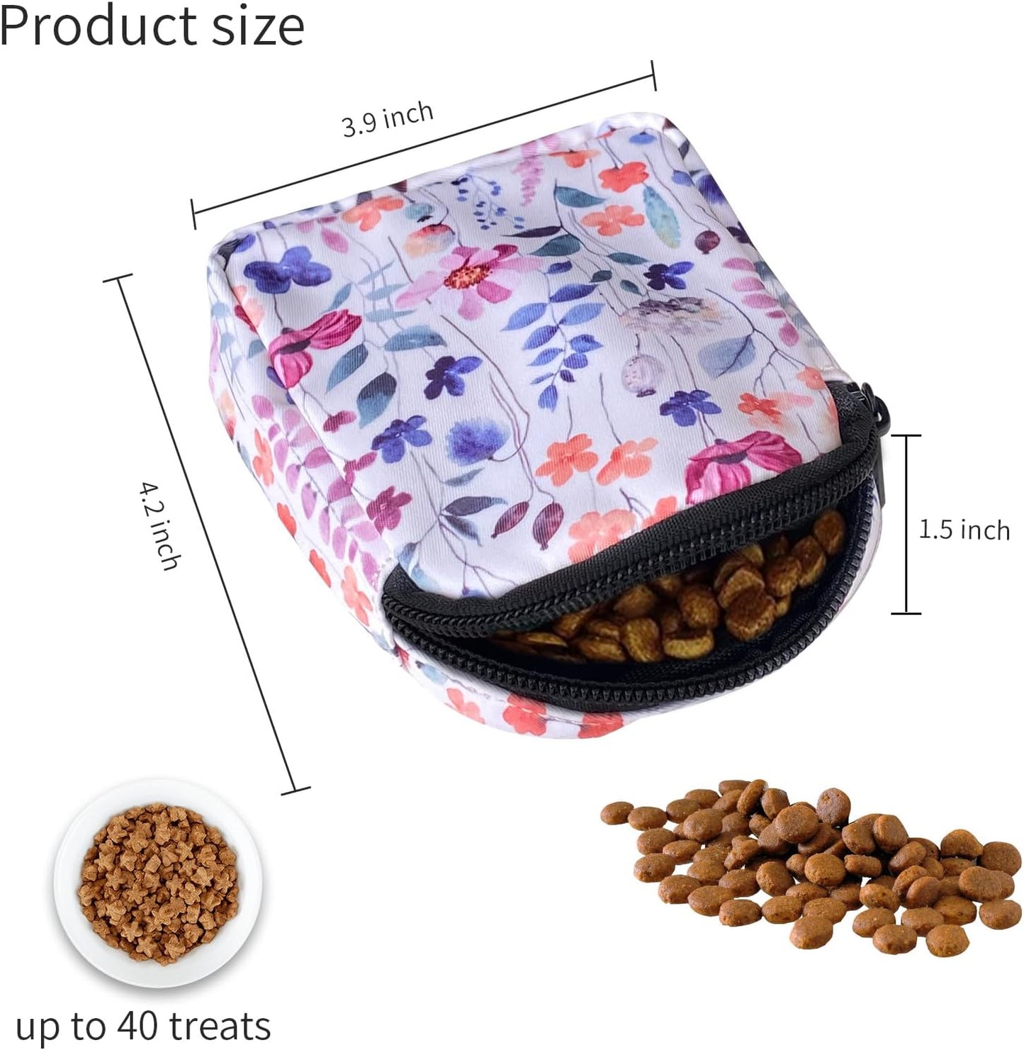 TIHGJHY pet training bag attached to a dog leash using the premium metal carabiner hook.