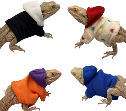 Lizards Clothes for Bearded Dragon - Handmade Cotton Hoodies Warm Sweater Coat Reptiles Apparel Costume Skin Protection Photo for Lizard Bearded Dragon Crested Gecko Chameleon (Blue,Large) - Image 11