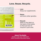 Olly adult wellness supplement bottle showing count and key features