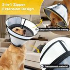 Transparent dog recovery collar for large dogs