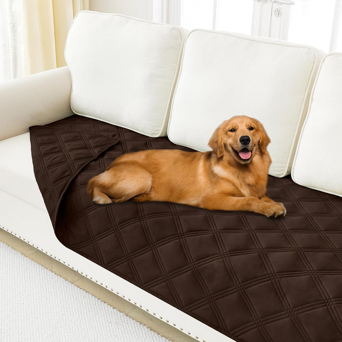 Smiry Waterproof Dog Bed Cover Blanket 52x82, Soft Reversible Pet Blanket, Washable Leakproof Cats Dogs Couch Cover for Sofa, Couch, Furniture, Grey/Dark Grey - Image 12