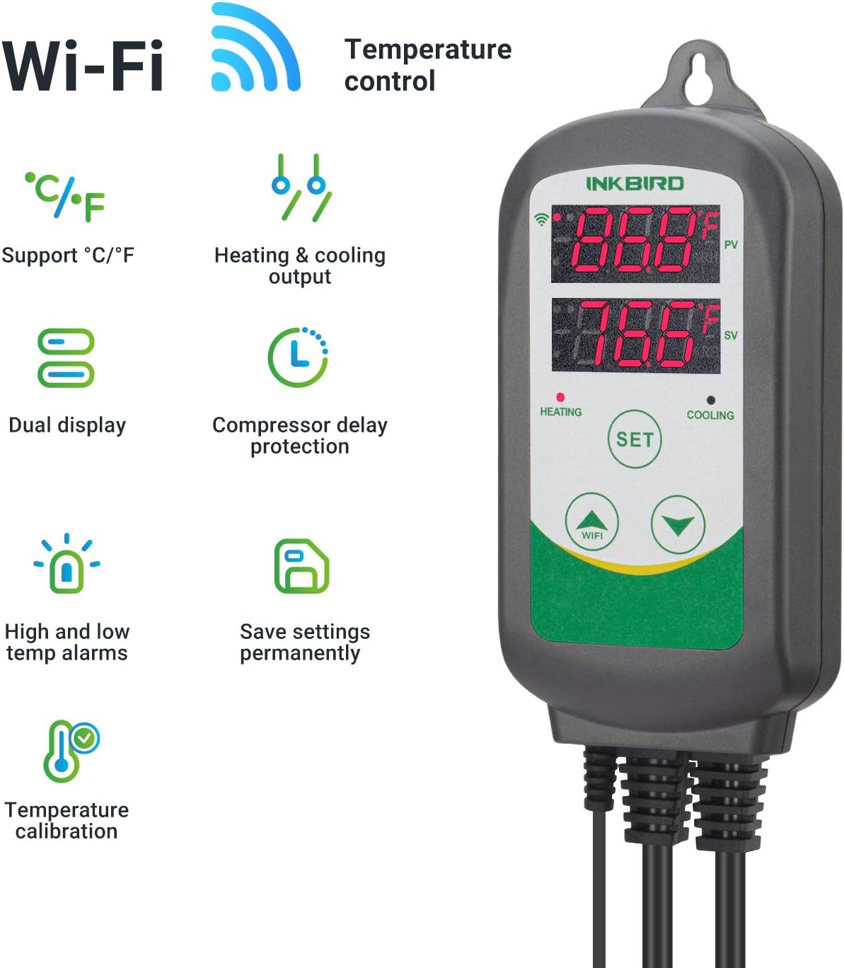 Inkbird temperature controller dual stage outlets