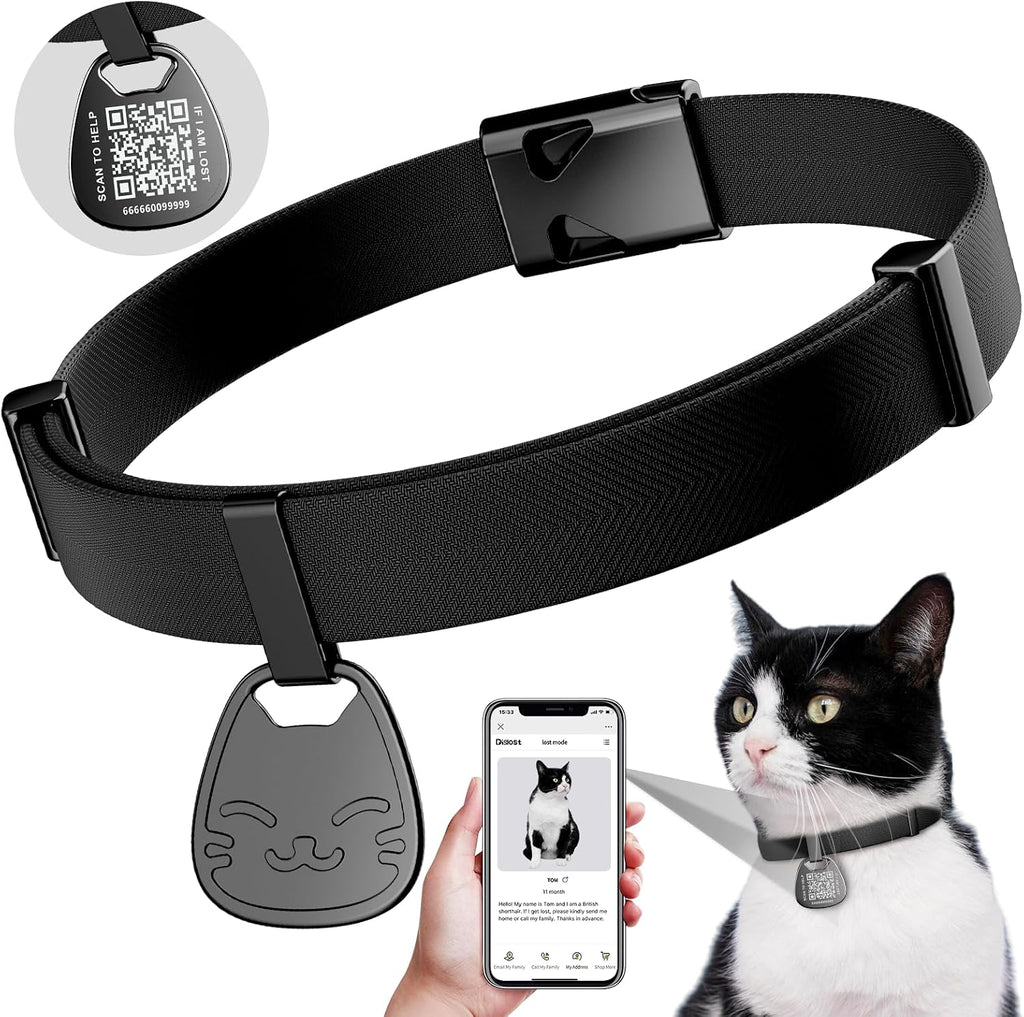Typecase khaki cat collar packaging with setup instructions for the pet recovery profile