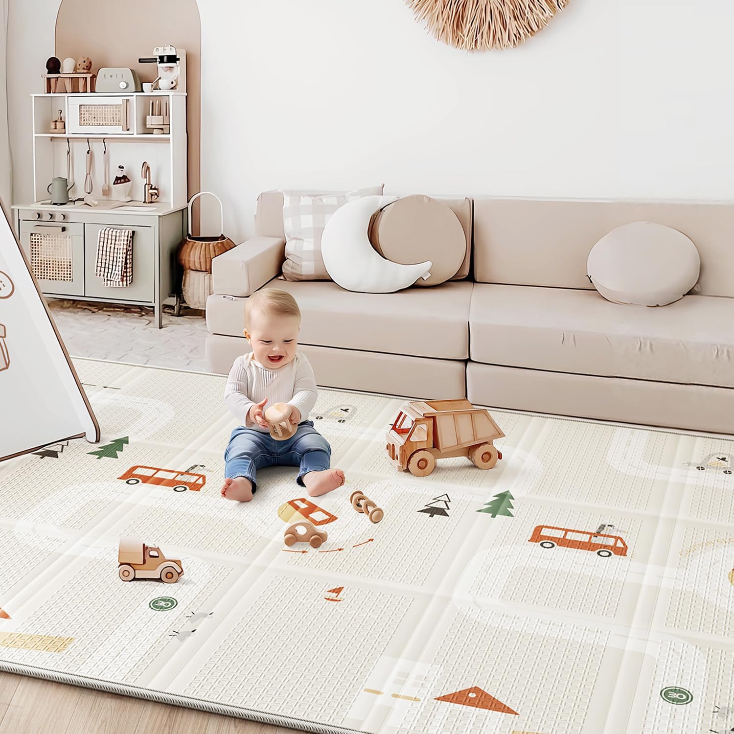BG-BABYGO foldable foam baby play mat front view