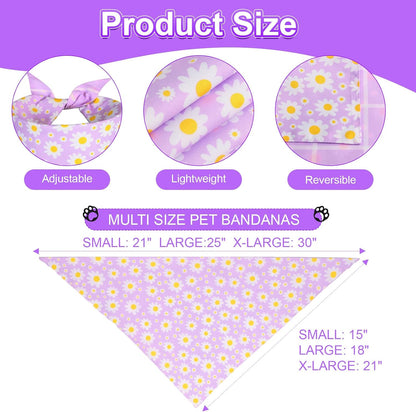 Durable polyester triangle bib for puppies in purple and pink