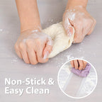 Folksy Super Kitchen non slip silicone placemat being washed under running water to show easy cleaning.
