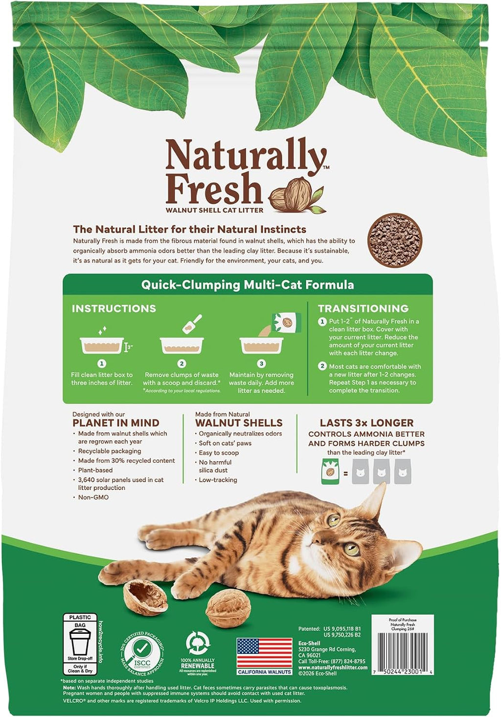 Naturally Fresh dust free cat litter bag for multi cat households
