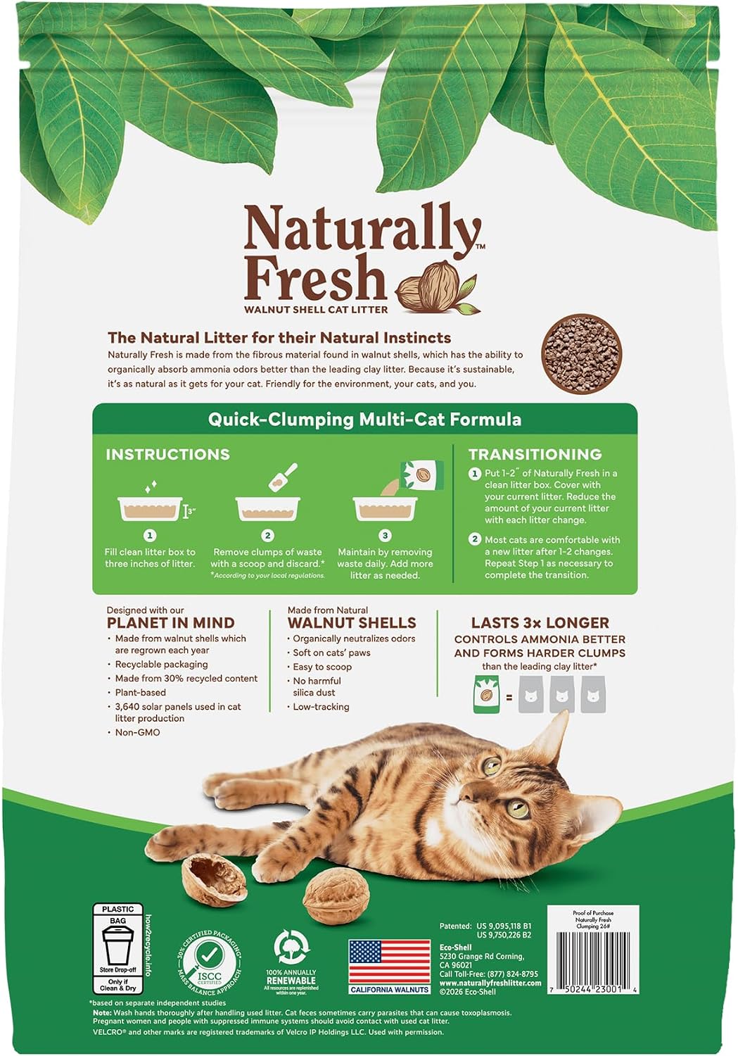Naturally Fresh dust free cat litter bag for multi cat households