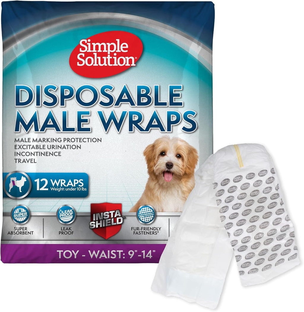 Simple Solution Disposable Male Wraps, Absorbent Leak Proof Belly Bands for Dogs, Incontinence Aid, Puppy Training, Marking Control, and Travel Protection, Medium Dogs, 15-23 Inch Waist, 30 Count - Image 14