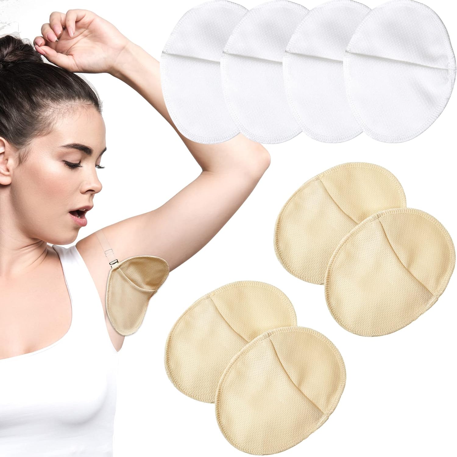 Hercicy reusable underarm sweat pads front view