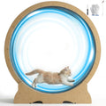 POLAHAKU Cat Exercise Wheel 48 Inch front view of natural wood indoor treadmill