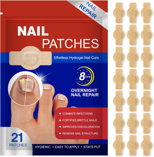 Fanshi Fungal Nail Patches front view showing package of twenty one overnight hydrogel nail treatment strips.