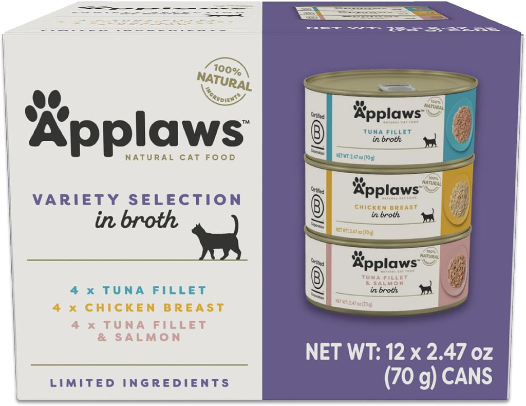Applaws Fish Variety Pack Wet Cat Food in Broth 12-Pack, High Protein, Limited Ingredient, Grain Free, Canned Cat Food, No Fillers, No Artificial Additives (12 x 2.47 oz Cans) - Image 14
