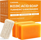 Caddise kojic acid turmeric soap bars front view skincare