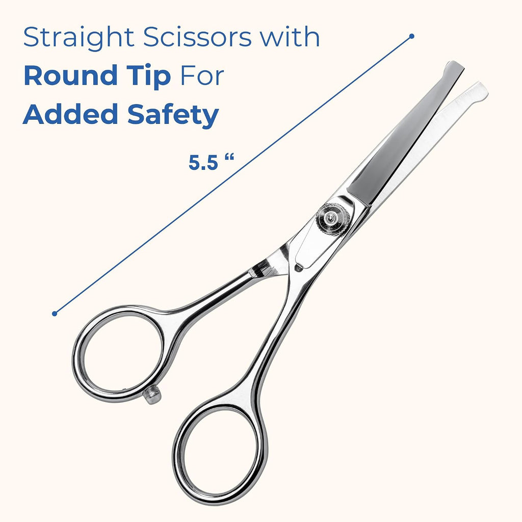 Freshly Bailey round tip dog shears for safe at home pet fur trimming