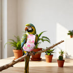Close-up of breathable polyester fabric on LXUEJIE pet bird clothes
