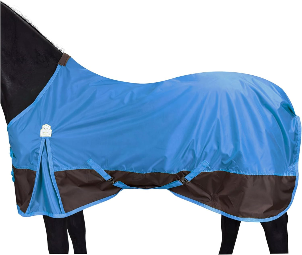 Barn And Stable 420D Ripstop Lightweight Horse Turnout Sheet front view showing chest buckles