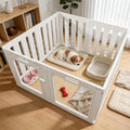 Acrylic Indoor Dog Playpen with Heavy Duty Door Lock,24" H 8 Panels DIY Puppy Playpen Pet Play Pen for Small Animal, Easy Assemble and Clean Plastic Pet Fence,White - Image 1