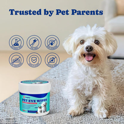 YoYoBay premium pet grooming wipes for gentle tear stain cleaning around pet cheeks