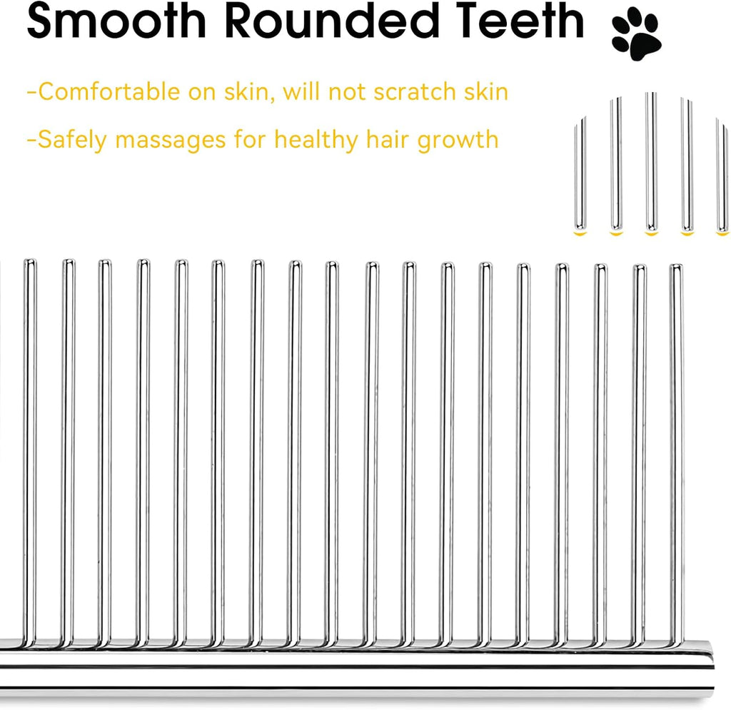 Large and small stainless steel dog grooming combs