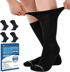 Frelimiu diabetic socks for men pack of four front view showing the loose non binding top cuff.