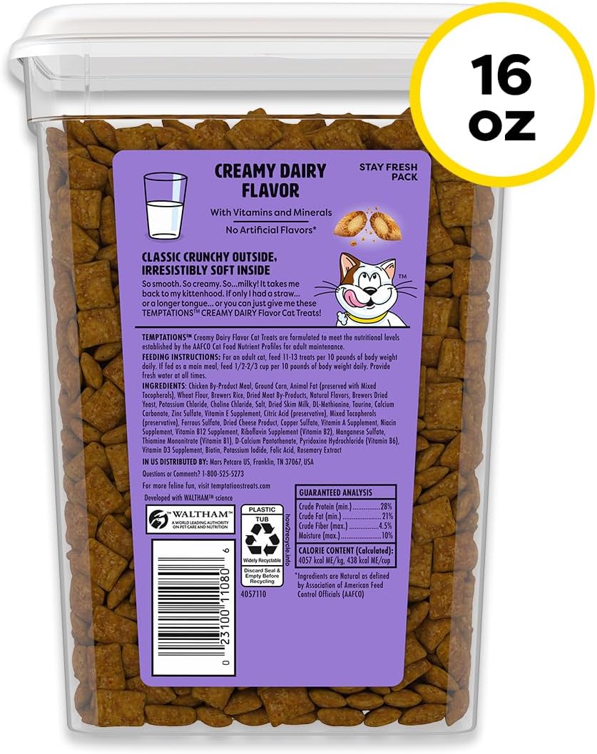 Temptations Classic Crunchy and Soft Cat Treats, Creamy Dairy, 16 oz - Image 10