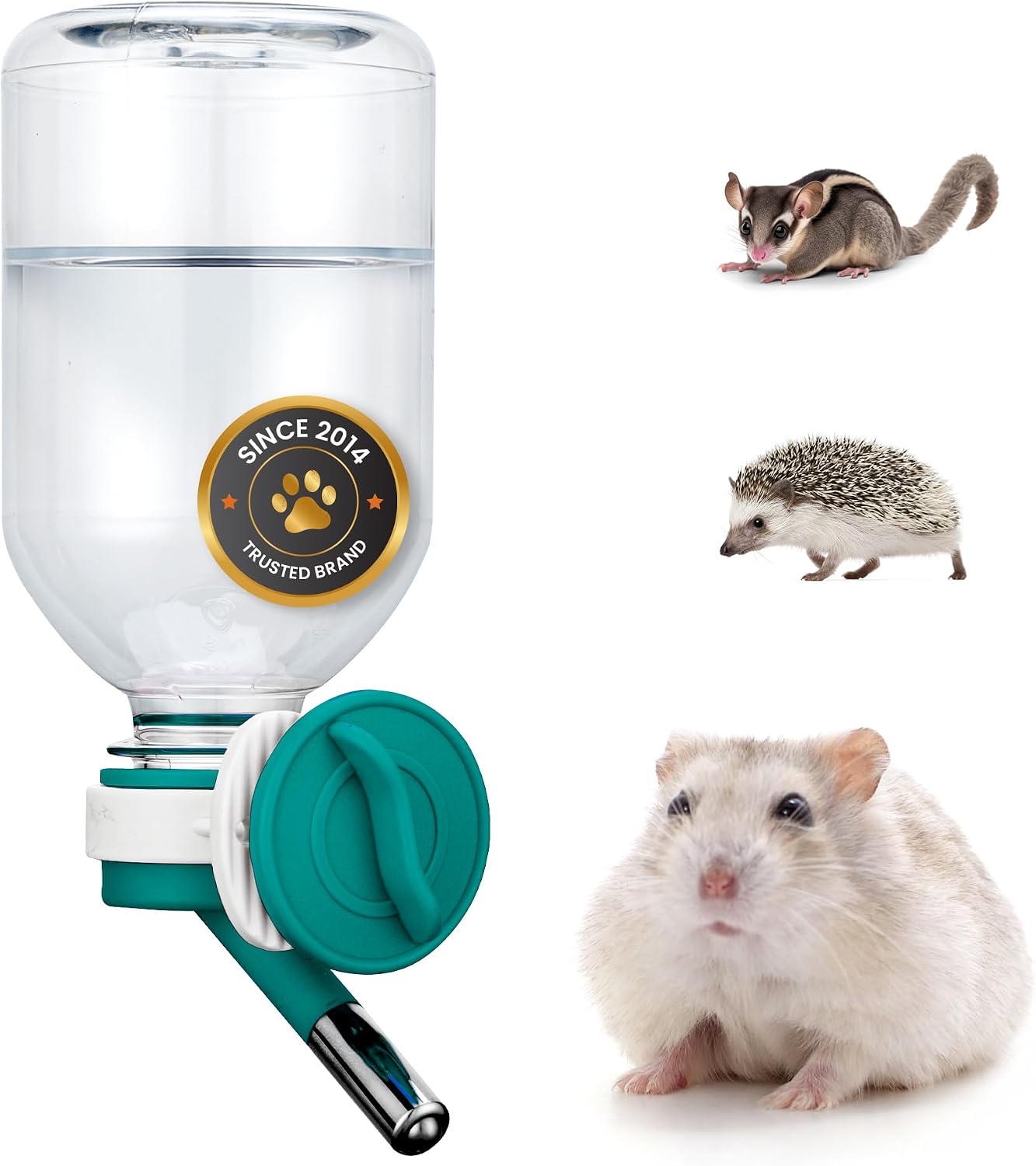 Choco Nose No-Drip Small Animal Water Bottle - Leak-Proof Patented Nozzle Helps Prevent Pet Cage Mess & Wet Bedding - Guinea Pig, Rabbit, Ferret, Hamster - BPA Free, Easy Install, 10.2 fl oz (C128) - Image 11