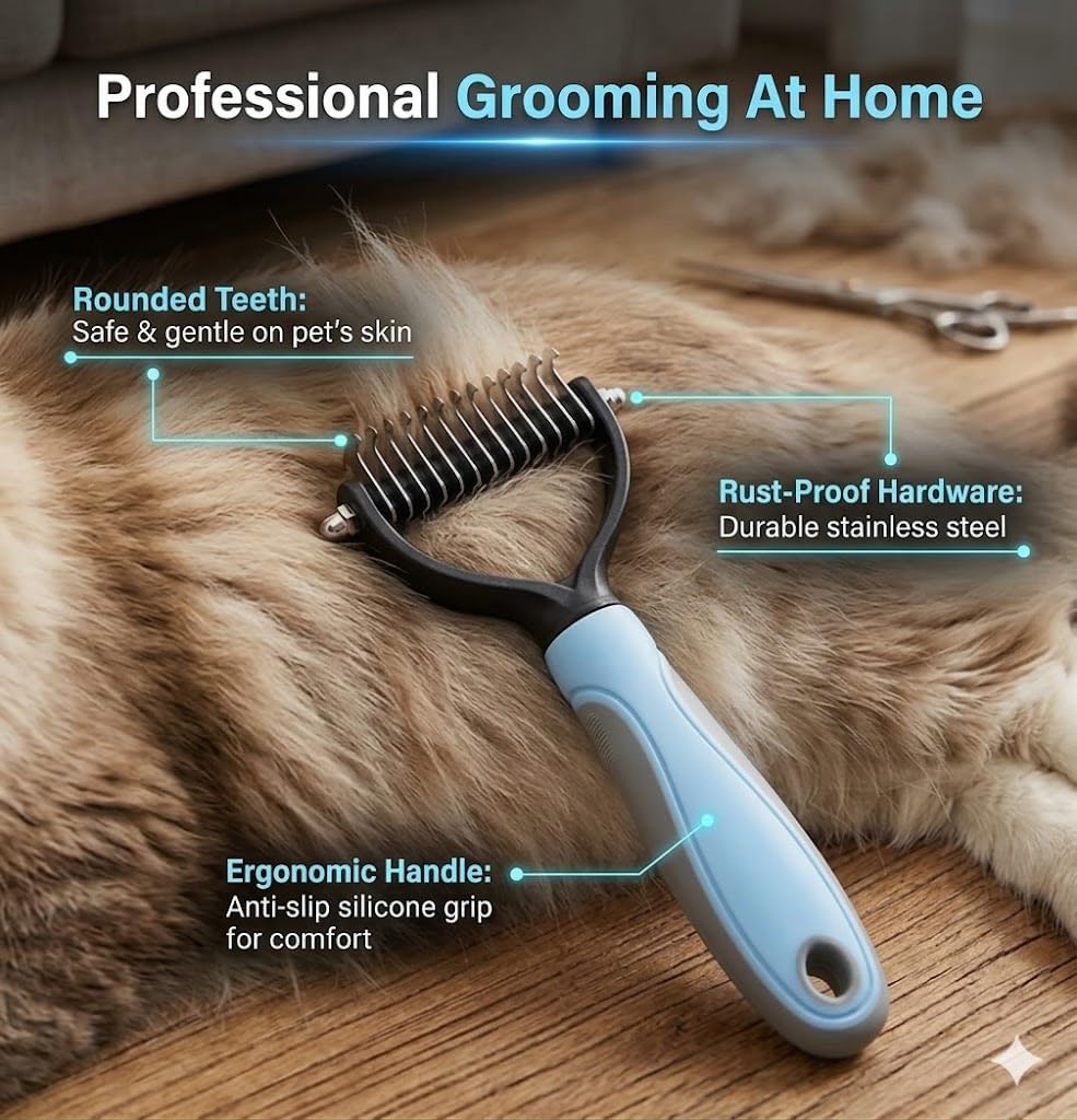 Honguang 1 pack pet grooming tool for long hair