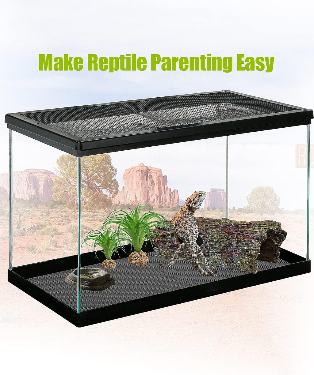 Snake resting comfortably on the soft joint-protecting terrarium floor mat