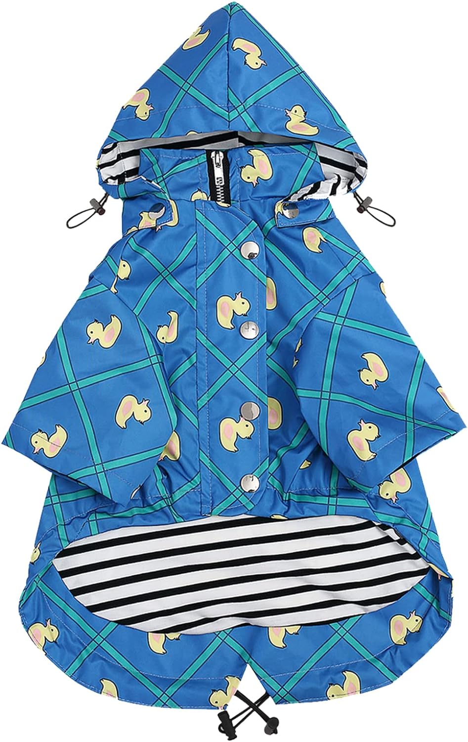 Dog Zip Up Raincoat with Reflective Buttons, Rain/Water Resistant, Adjustable Drawstring, Removable Hood, Raincoats with Legs 8lbs to 80lbs Available - Yellow - Medium - Image 12