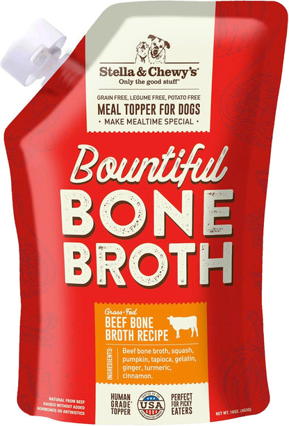 Bundle of Stella & Chewy's Bountiful Bone Broth Grass-Fed Beef Recipe, Cage-Free Chicken Recipe Meal Topper for Dogs, 16 Oz. Resealable Pouch - Image 9