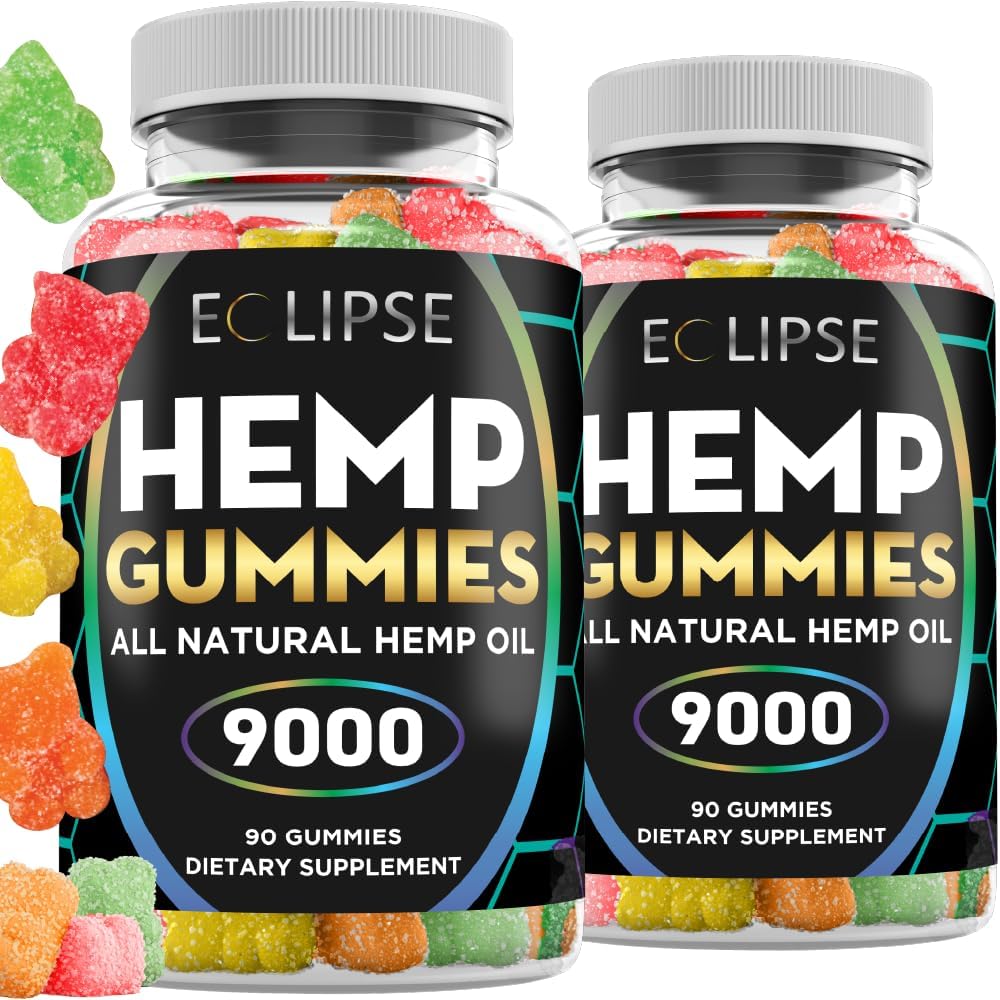 Eclipse Hemp natural hemp oil strawberry gummies bottle front view