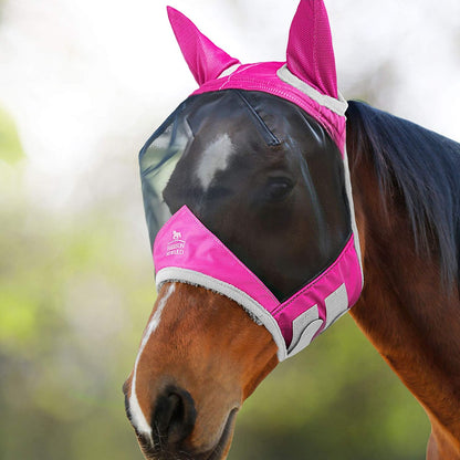 Harrison Howard CareMaster Pro Luminous Horse Fly Mask Large Eye Space Standard with Ears UV Protection for Horse Navy Full Size - Image 12