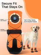 Close up of Becrowm dog shoe tension knob system