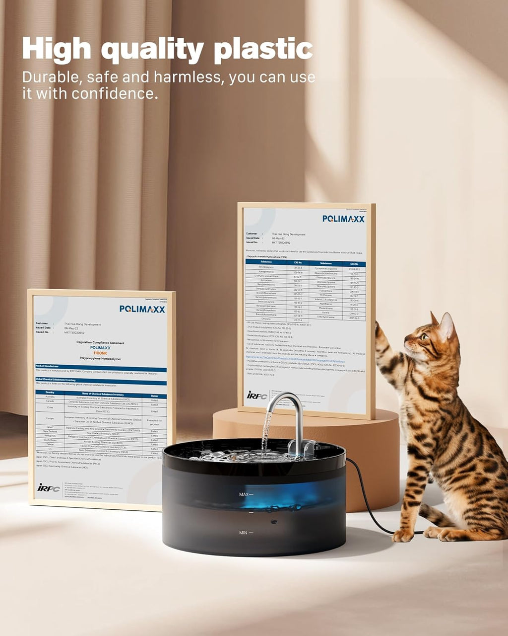 Bemoony silent pet water dispenser for dogs and cats