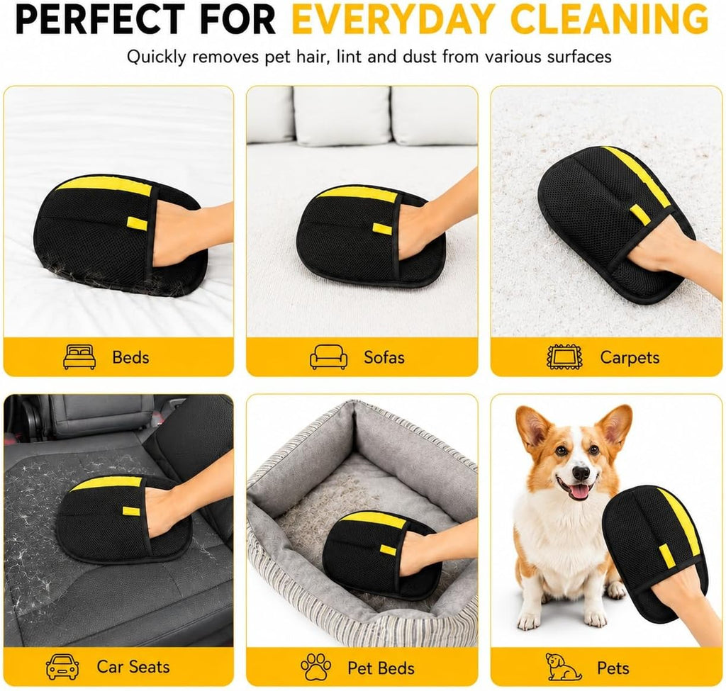 Pet grooming glove showing silicone bristle detail