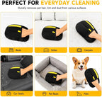 Pet grooming glove showing silicone bristle detail