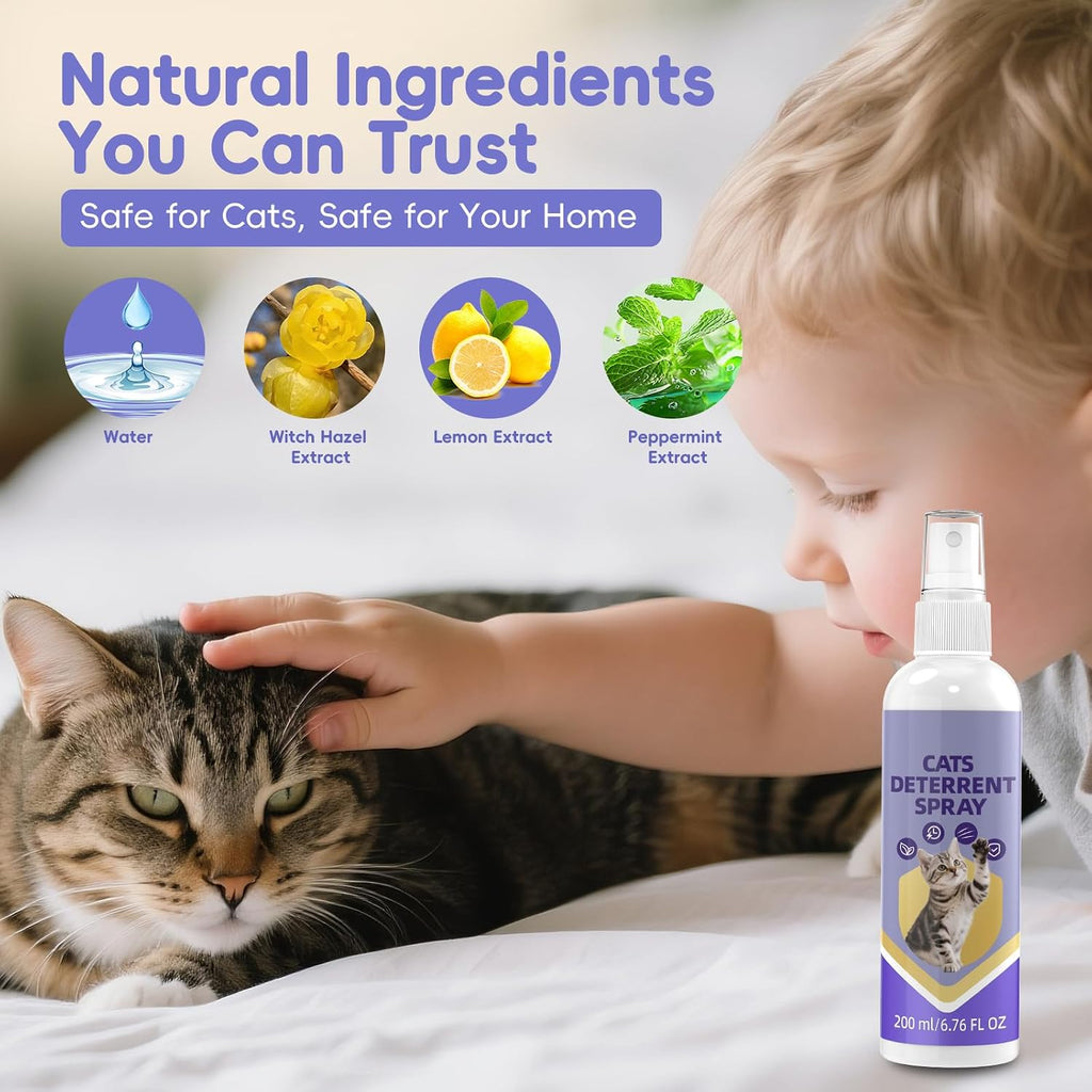 Ktsay cat training aid bottle showing natural plant ingredients