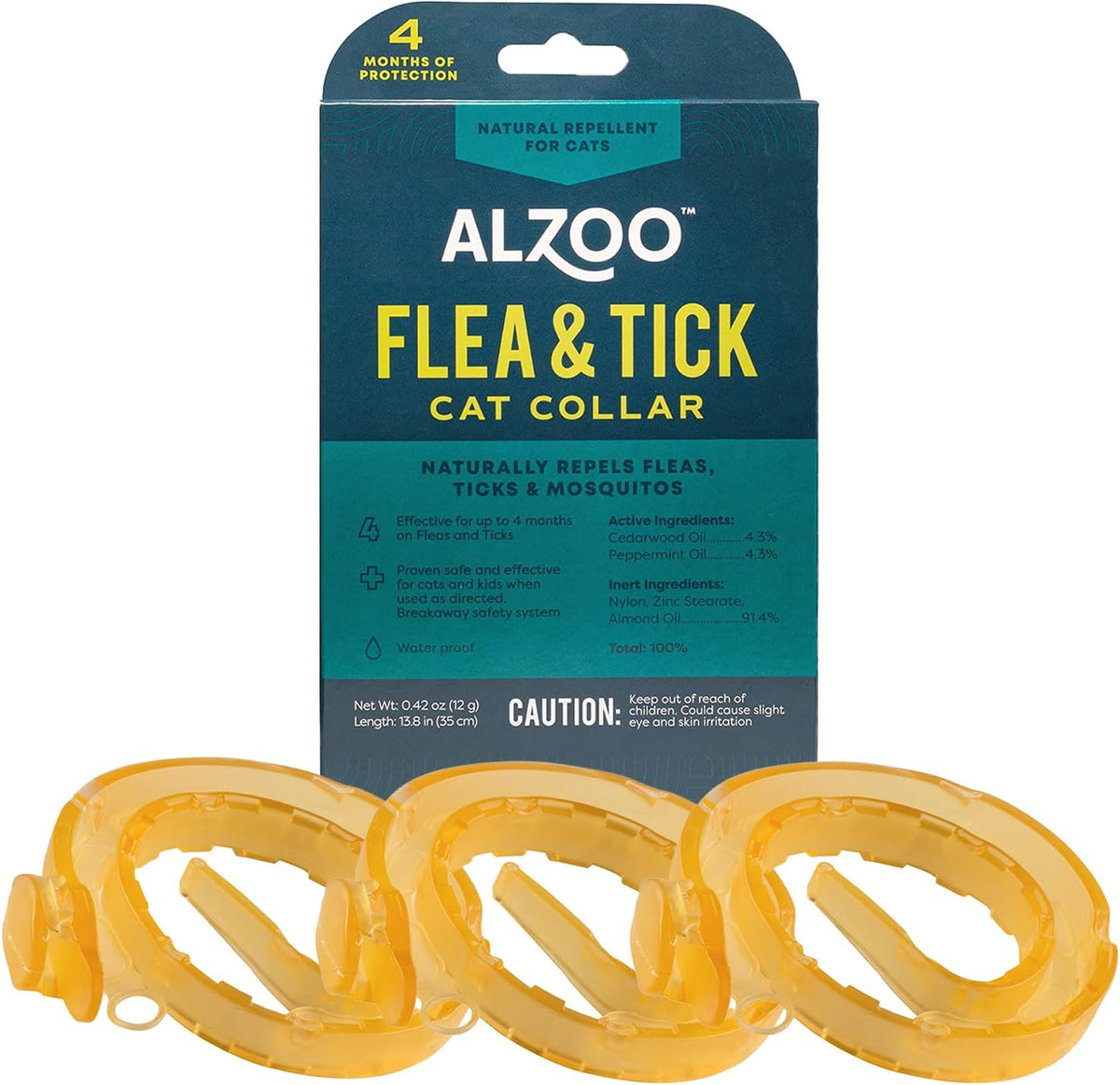 ALZOO Plant Based Flea & Tick Cat Collar, Helps Repel Fleas, Ticks & Mosquitoes, Plant-Based Active Ingredients, Phthalates and PVC Free Up to 4 Months Protection, Single - Image 13