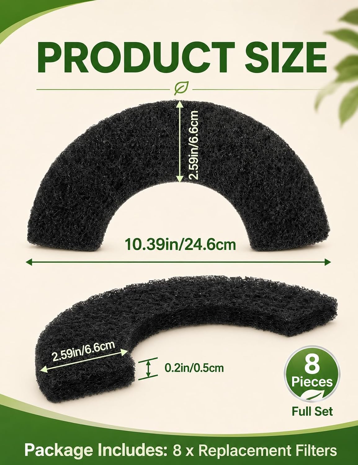 Thickened charcoal replacement filters for automatic cat litter box waste drawer