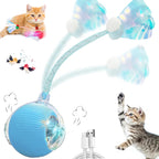 Speedy 2.0 Tail 2 Packs Interactive Cat Toys for Indoor Cats, Automatic Cat Toy with Elastic Mesh Tail, Electric Rolling Ball on Carpet, Chirping and Motion Activate Cat - Image 12